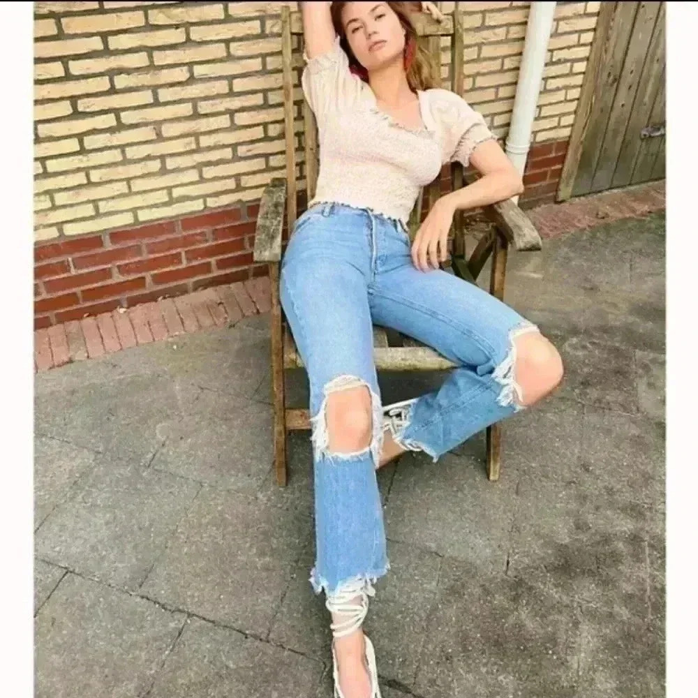 ❤️ FREE PEOPLE MAGGIE STRAIGHT LEG BUTTON FLY JEANS, 8 (29)